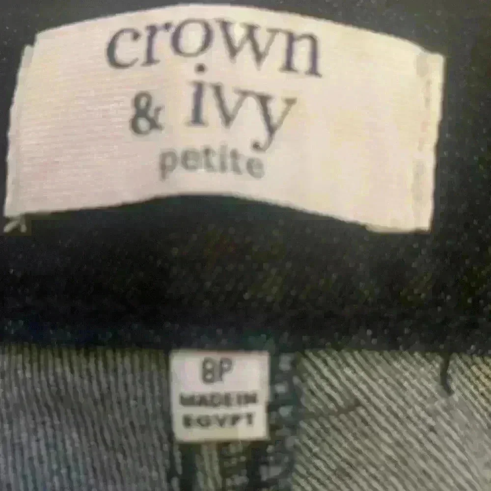 Crown & Ivy dark wash denim capri jeans 8 Petite NWOT